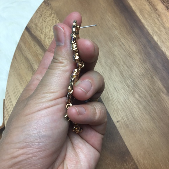 Dangling Crystal Earrings | Multi-color Rose - Picture 5 of 5